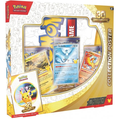 Coffret Poster Pokémon 30e Anniversaire : Trio Légendaire Kanto - 3 Boosters + Poster (VF / Français)